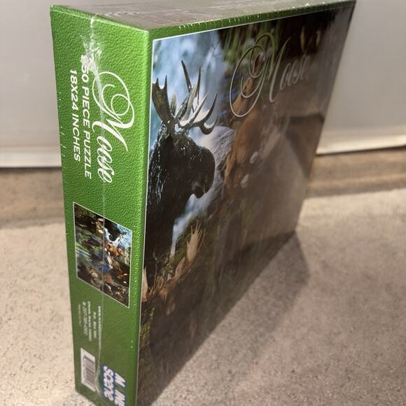 Moose HTF COMP 550 Pc Puzzle 18x24 10 Moose Enjoying the Water Eating - NEW - Picture 3 of 4
